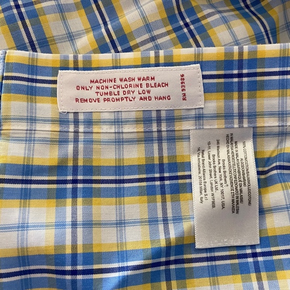 Brooks Brothers 346 100% Cotton Non-Iron Long Sleeve Button Down Shirt Size M - Picture 8 of 8